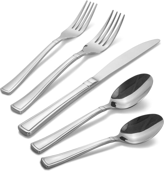 Moss 20 Silverware Set 4 High Quality Stainless Steel Tableware,Mirror Polishing Tableware Set,Durable Tableware Set,Including Fork, Knife and Spoon Set,Dishwasher Cleaning Available